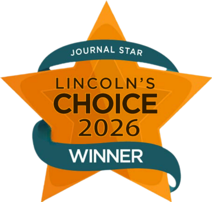 Lincoln Journal Star Choice Awards Winner logo for best dentist in Lincoln, NE in 2026 and best customer service in Lincoln, NE and best small business to work for.